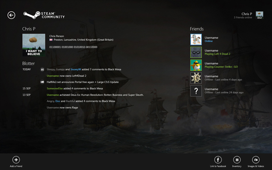 Die Steam "Community" unter Windows 8