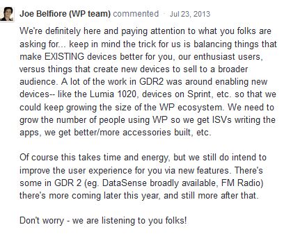 Joe Belfiore Uservoice