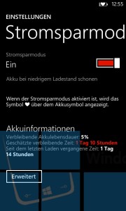 Nokia Lumia 520 Akkulaufzeit