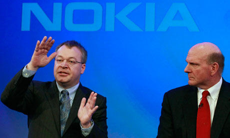 Microsoft Chef Steve Ballmer bei der Verkündung, Nokia setze zukünftig auf Windows Phone -  Foto (C) Luke Macgregor/Reuters
