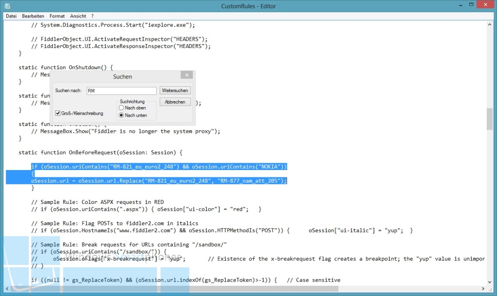 Fiddler config