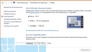 Windows 8 Groesse der Elemente