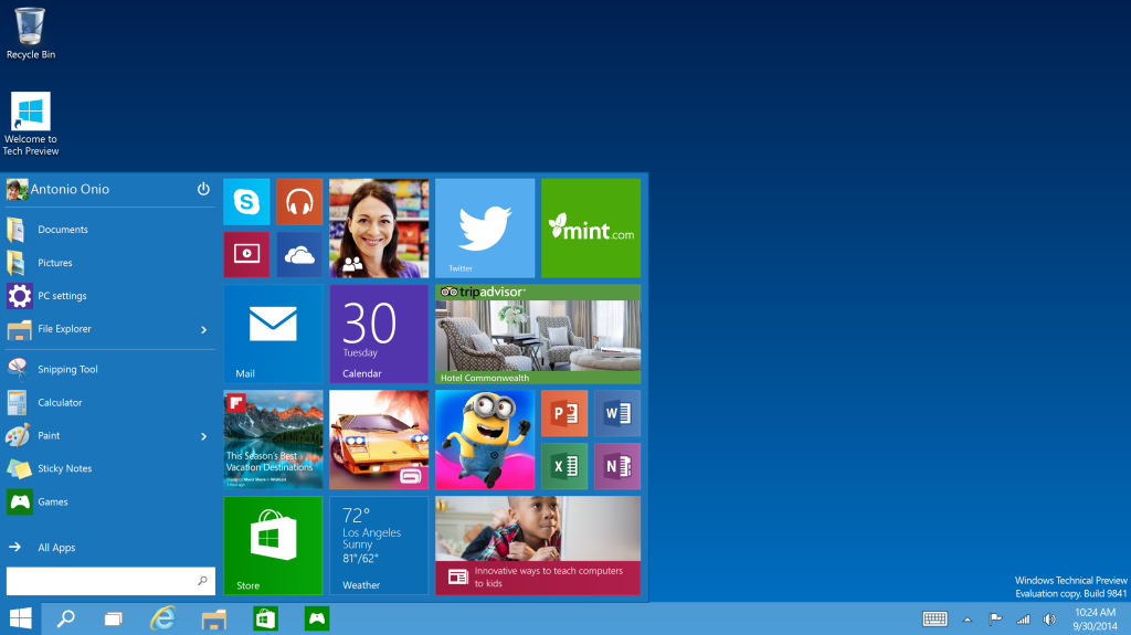 Windows 10 - Startmenp
